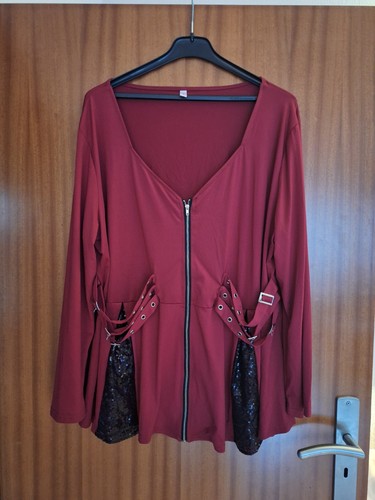 Damen tunika weinrot - 5xl, neu