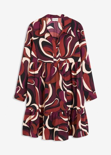 Tunika kleid aus fließendem - tunika-kleid,