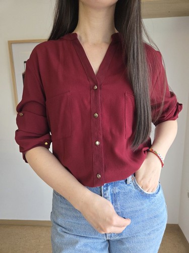 Quzu bluse m weinrot - bluse,