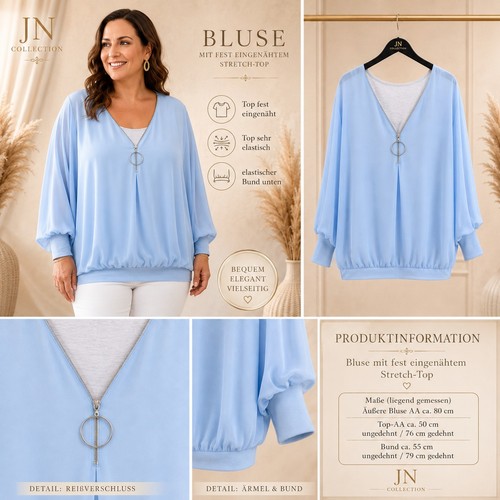 Damen bluse hellblau - damen,