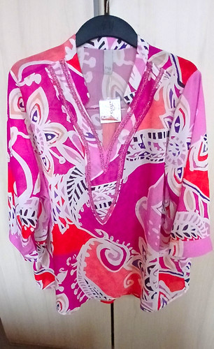 Damen tunika bluse - tunika-bluse, viskose