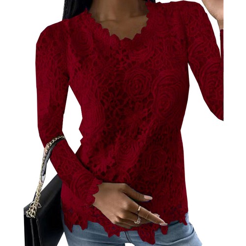 Damen spitze langarm shirt - damen,