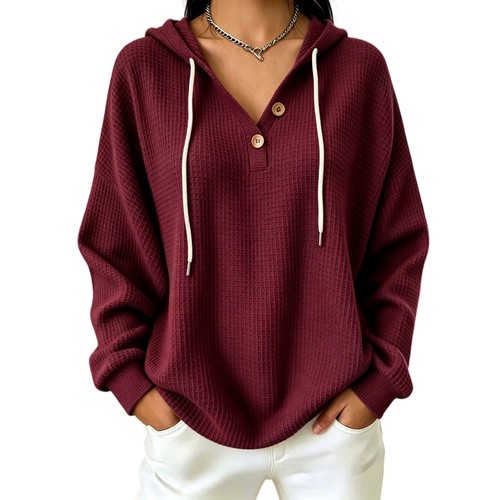 Damen waffelstrick hoodie - damen,