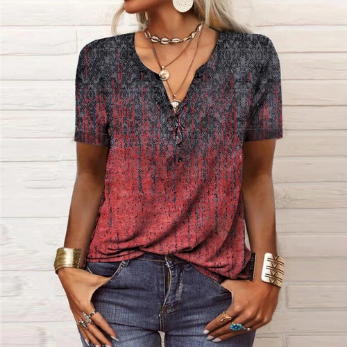 Damen neck printed blusen - damen,