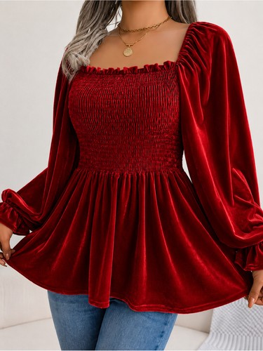 Damen samt bluse - damen,